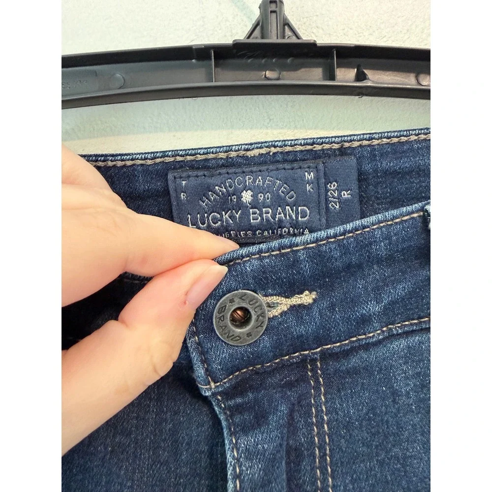 Lucky Brand Women Dark Wash High Rise Skinny Jeans 2/26 Regular Blue Denim